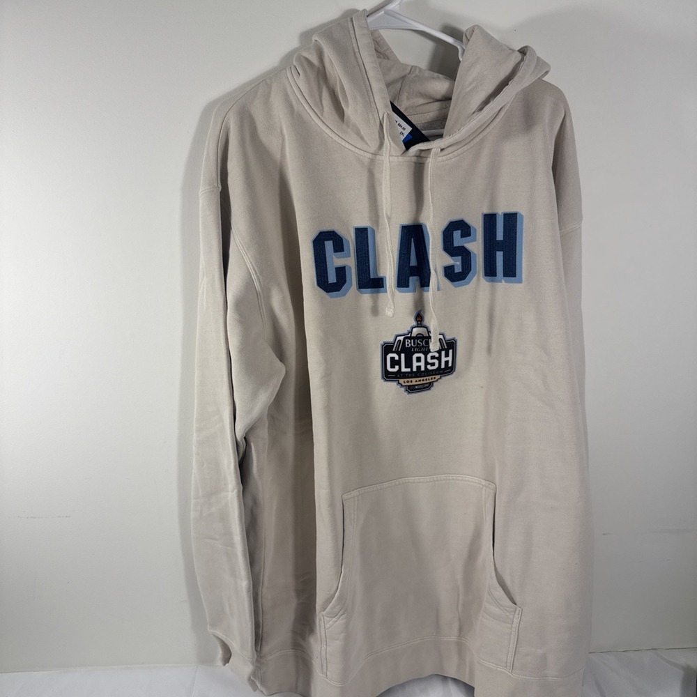 Nascar Clash Hoodie White Sweater Mens Size‎ 2XL New